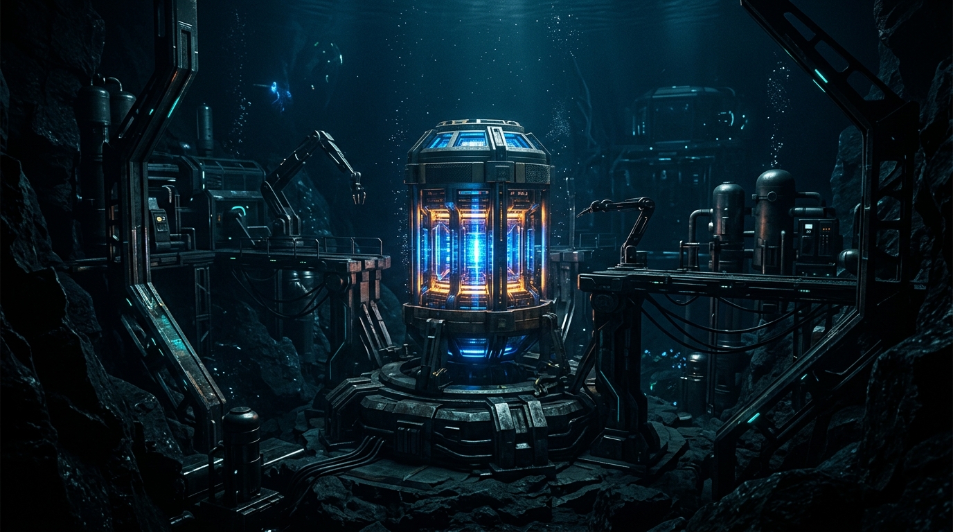 High-Tech Sub-Benthic Small Modular Nuclear Reactor Anchored in Deep Oceanic Trench Pod